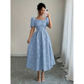 code new arrival  original women's elegancestylish neckline short-sleeved a-line skirt