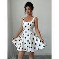 cross-border fashion summer sexy hot girl polka dot waist slimming lookdress