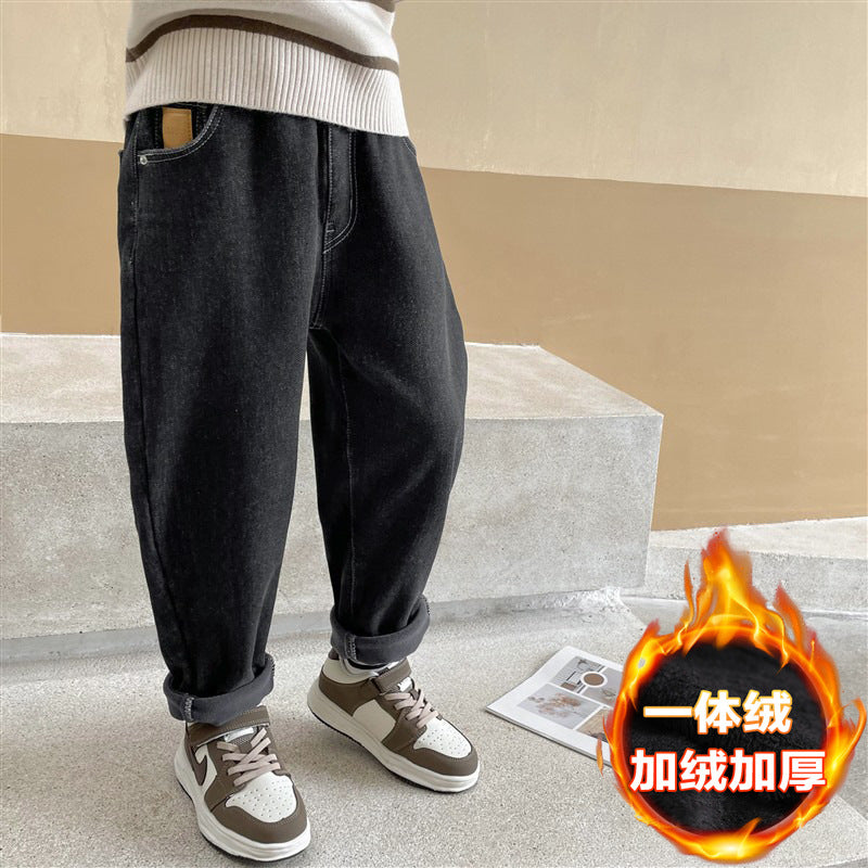 Boys' spring/autumn jeans - new  collection - kids' pants - mid-to-large size - loose fit - korean style - trendy