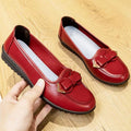 Soft leather soft bottom ladieswear shoes flatsabrasion resistantwaterproofbows work shoes wechat group purchase live broadcast one piece dropshipping