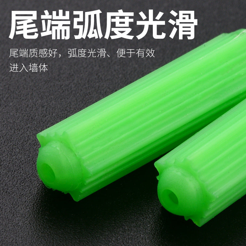Green plastic expansion tube 6mm8cm expansion plug expansion plug m6m8 self-tapping nail screw tube expansion rubber plug screw rubber granules