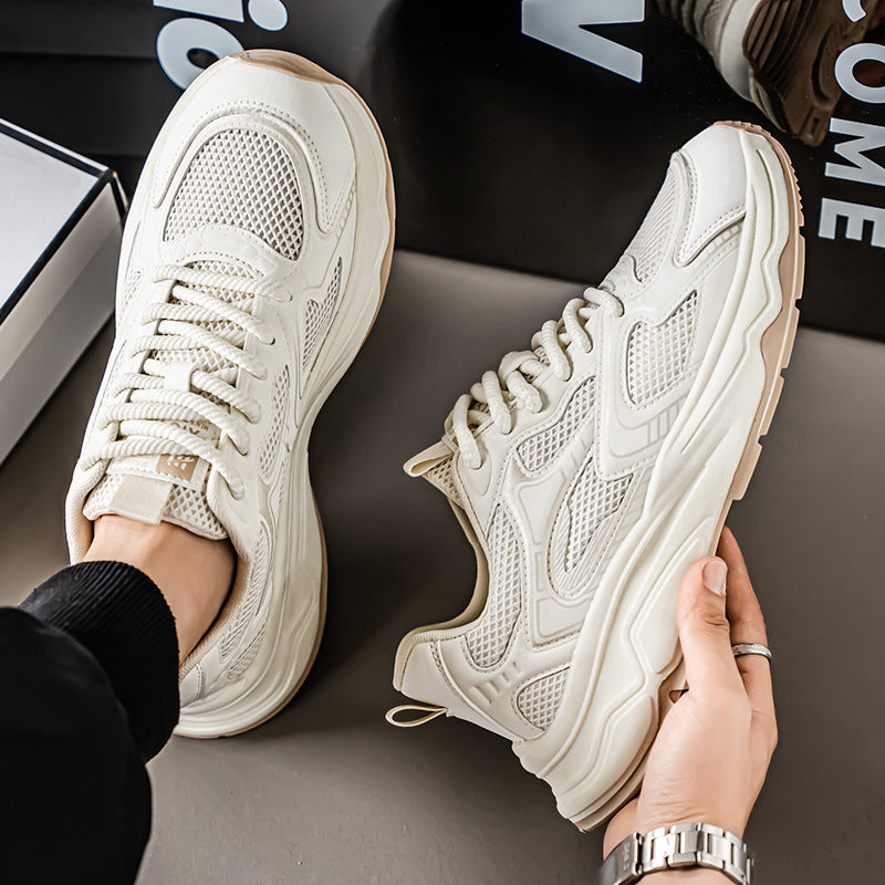 Men's shoes 2025 winter new breathable mesh lightweight running sneakers men's casual travel shoes chunky sneakers