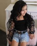 Aliexpress best selling children's clothing mesh patchwork solid color clothes ripped raw edge jeans children's suit cross-border exclusive supply