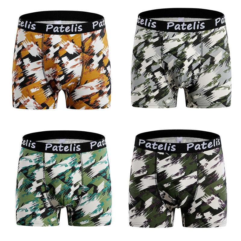 Men's panties, trendy graffiti hip-hop panties, boys boxers, cotton shorts 90-140 kg
