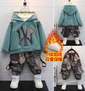 autumn/winter kids' trendy hoodie set - new korean style fashionable casual outfit for boys and girls - wholesale supply
