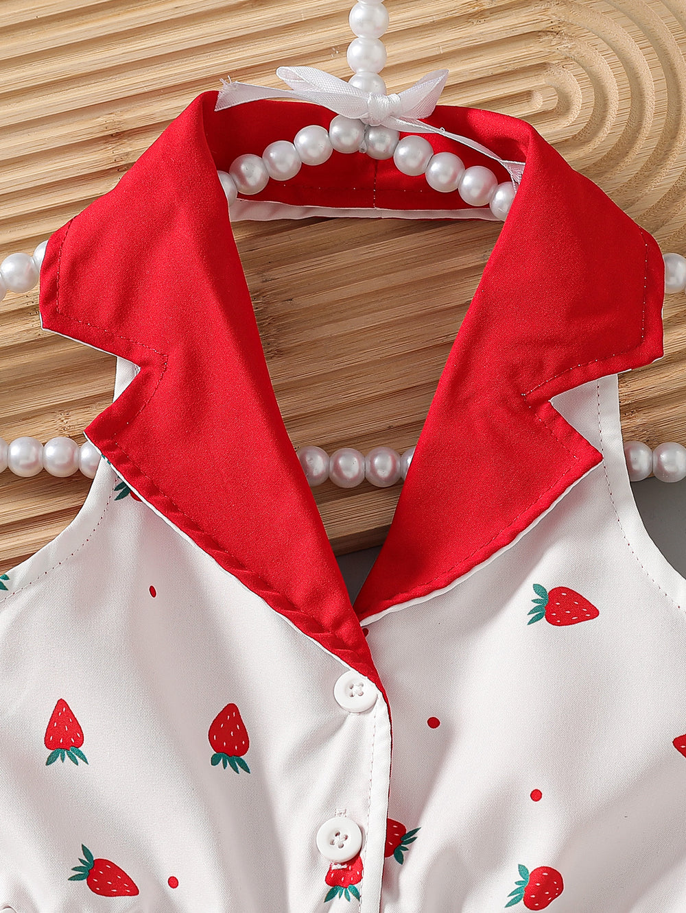 hot-selling  foreign trade princess dress: halter neck, strawberry print dress