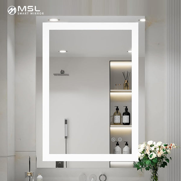 LED smart bathroom mirror Wall-mounted defogging with lamp Hotel bathroom Makeup mirror Moisture-proof