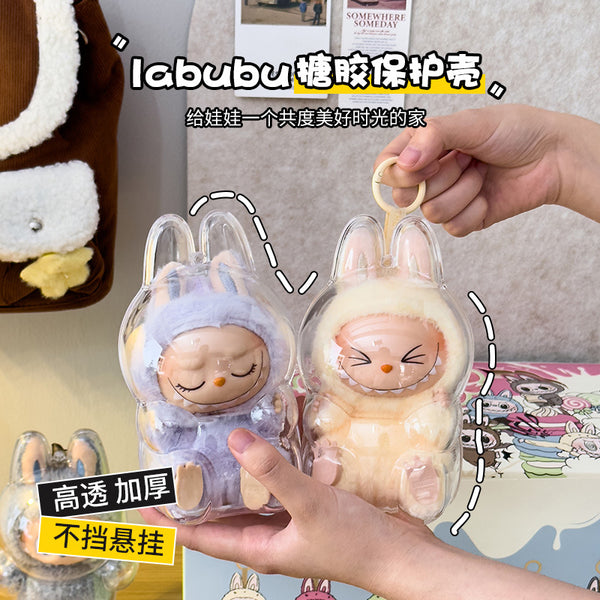 Doll pendant storage box transparent dustproof independent protective case storage backpack pendant labubu waterproof protective cover