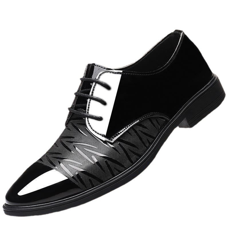 Spring/summer new men's leather shoes - versatile korean style, british fashion, trendy men's business shoes, hollow-out lace-up casual shoes