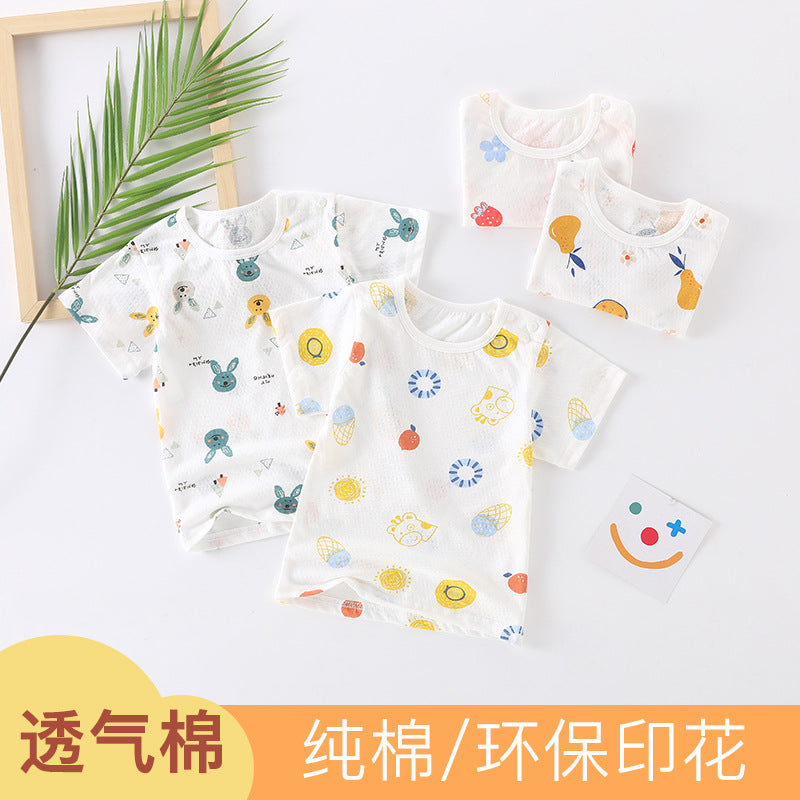 Baby t-shirt short sleeve boys summer thin style children's half sleeve top 0-3 years old summer clothes boys toddler new summer collection