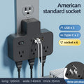 Us standard power strip, american plug adapter, us/canada converter, overload protection, ul/fcc certified, with clock