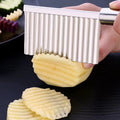 Stainless steel wolf tooth potato cutter multifunctional for home kitchen vegetable and fruit cutter french fries wave knife fancy strip cutter