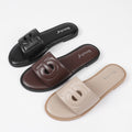 plus sizefashionfashioncasual sandals new arrival genuine leather cut out plain pure colorflats women's slippers beach one