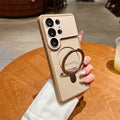 Suitable for samsung s26ultra mobile phone case, yadun contrast color skin feel magnetic bracket s26 matte high-end anti-fall