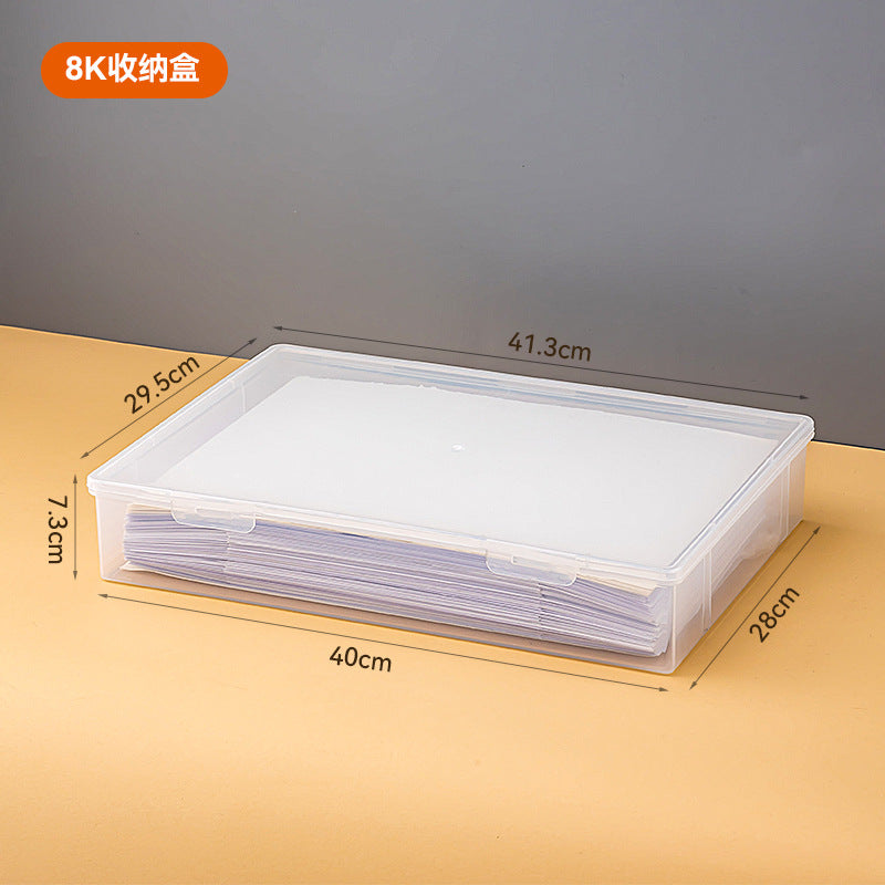 Desktop ID storage box with lid Desk storage Document storage box Multifunctional plastic flip a4 storage box