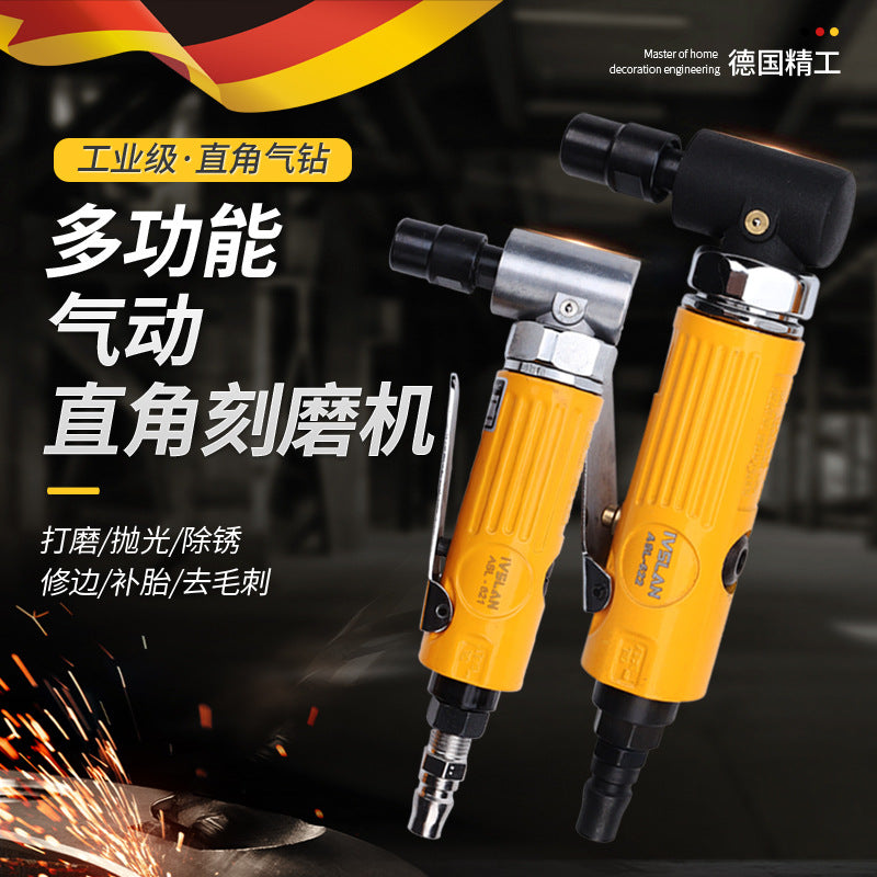 Aslan 90 degree engraving mill industrial right angle wood engraving elbow grinding sander 3mm6mm pneumatic polishing machine