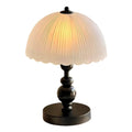 Wabi-sabi style glass table lamp, european and american retro bedroom study bedside lamp, decorative solid wood light luxury night light, ambient light