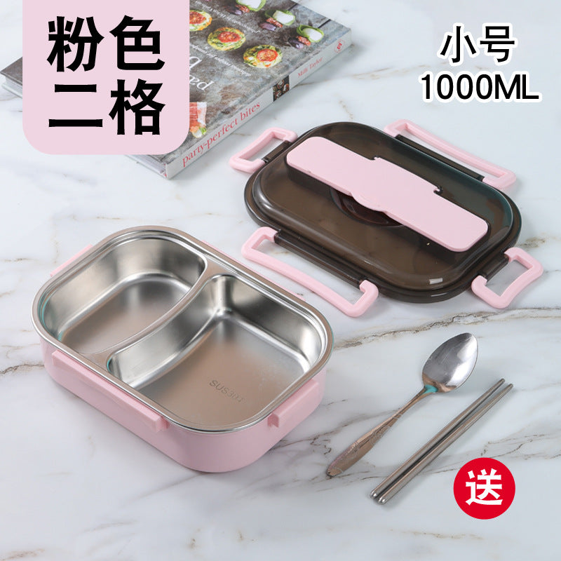 304 stainless steel food-grade lunch box for students, deepening large-capacity office workers, divided plate, large lunch box