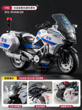 Alloy motorcycle toy for boys, racing simulation motorcycle model, iron horse police car, children's pull-back toy car gift