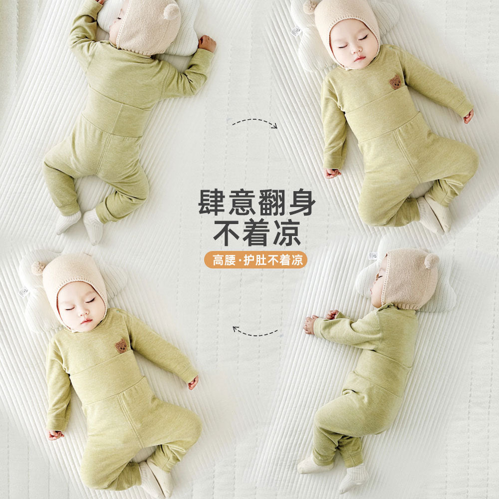 Baby german velvet heattechintimatessuitfall and winter baby close-fitting bottom autumn clothes and long trousers thickenedkids pajamas winter clothes