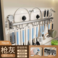 Suction cup kitchen hook punch-free hanging rod kitchen storage rack hanging spatula spoon storage row hook wall-mounted shelf