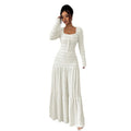 european and american cross-border women's high-waisted a-line skirt - slimming, casual, versatile, mid-length a-line ruffle tiered skirt