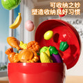 Kids' pretend play fruit toy set - realistic fruits & vegetables (durian included) - apple bucket storage - educational toy for girls ages 3-6