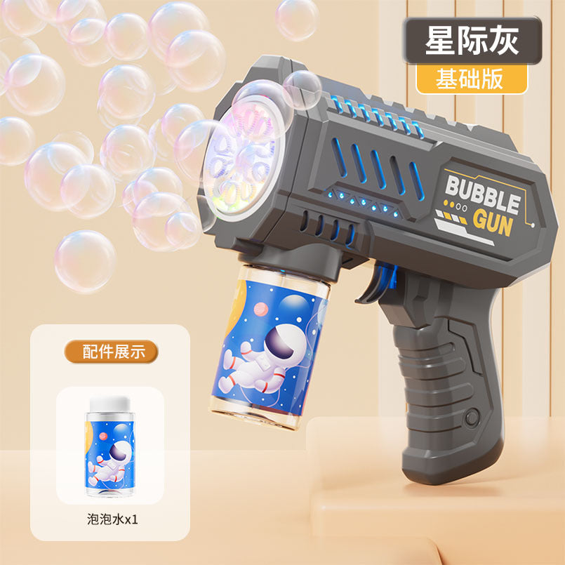 Influencer-approved space bubble machine - 10-hole handheld gatling automatic bubble toy - kids' bubble gun - wholesale for street vendors