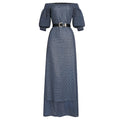 fashion dress  african plus size women's one-line high waist long skirt with belt
