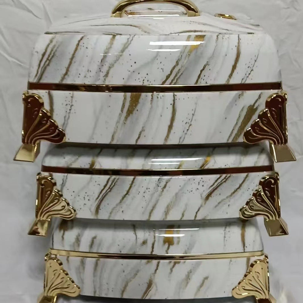 Export cross-border 3pcs square high-end insulated lunch box 4l-5l-6l food warmer container