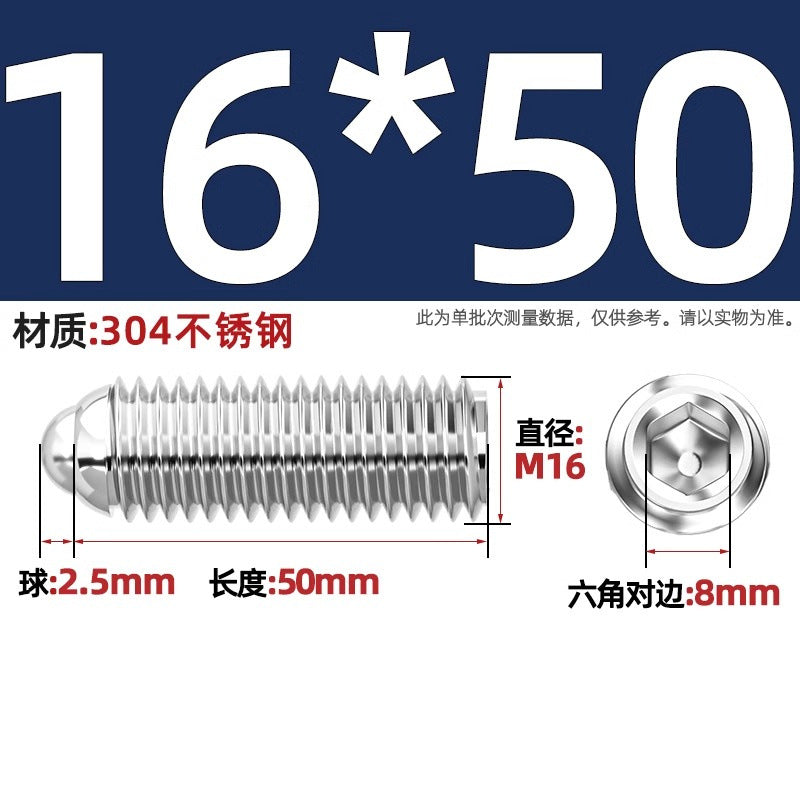 304 stainless steel/12.9 grade wave ball screw steel ball fastening spring ball head spring plunger ball glass positioning ball