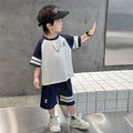 Boys' summer tracksuit set  new style short sleeve shorts cool & stylish little boy breathable fashionable two-piece trendy outfit