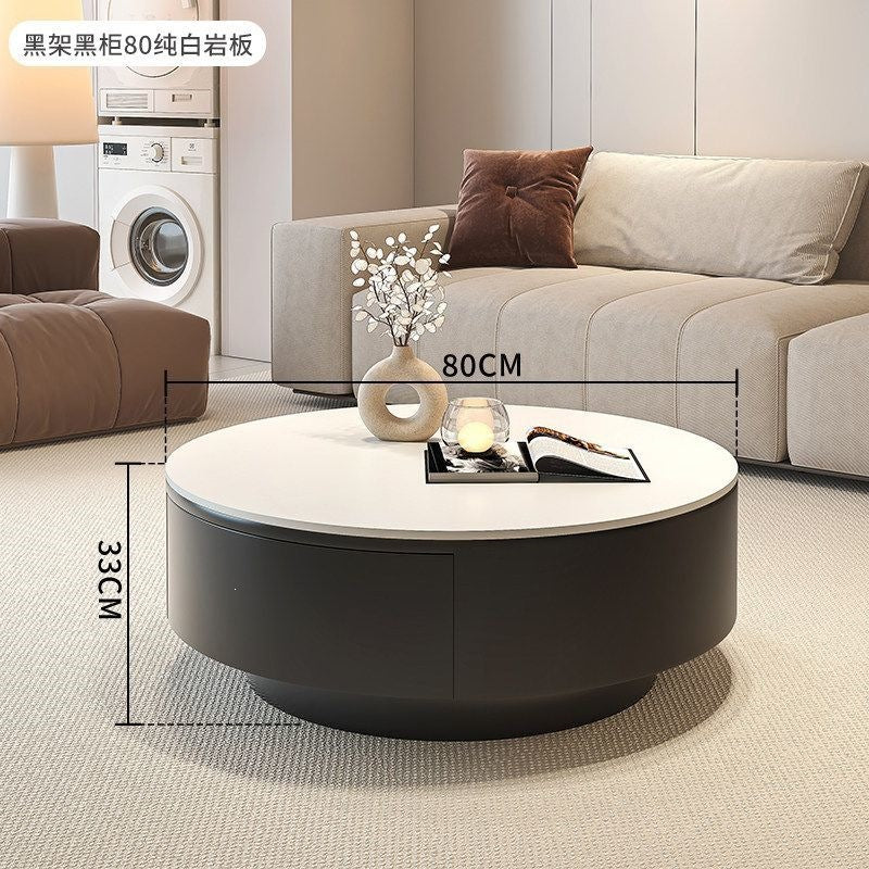 Round slate coffee table combination living room for home italian normcore tea table large and small apartmentaccessible luxuryclassy sense tea table