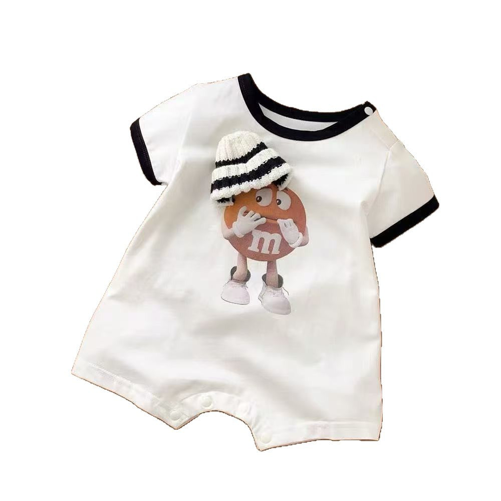 Baby summer lightweight romper short sleeve infant cartoon onesie cute & adorable bodysuit for boys & girls - perfect for outings