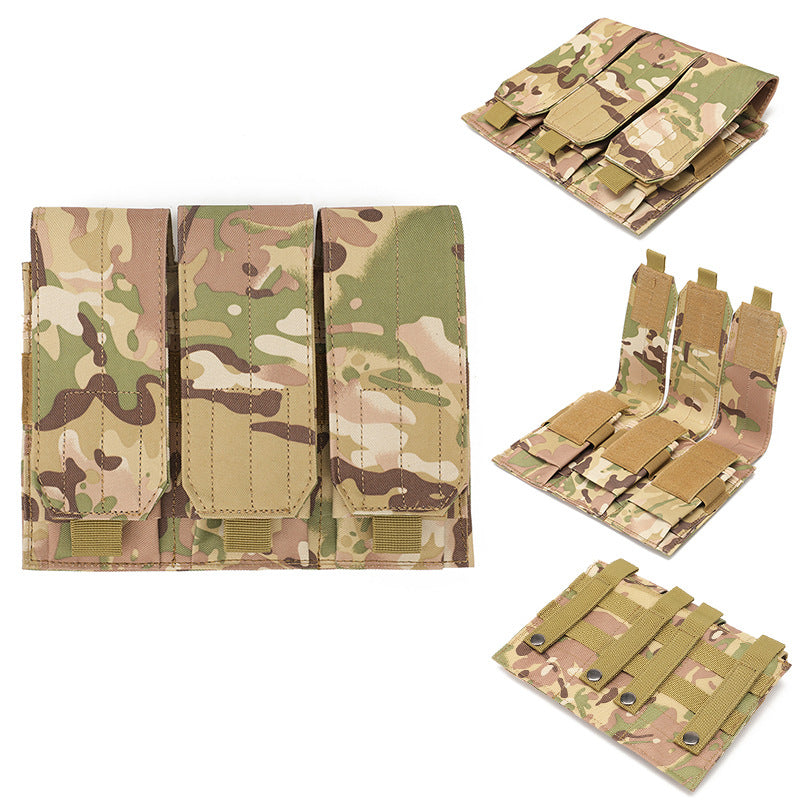 Outdoor tactical storage bag Triple magazine bag Tactical vest MOLLE accessory bag Magazine quick pull cover storage bag