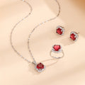 [titanium steel] necklace women's new arrivalniche style square pendant earrings ring accessible luxury classy sense collarbone chain jewelry wholesale
