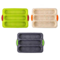 New in stock silicone bench three-slot baguette bread baking pan diamond grid cake mold for home dyi baking
