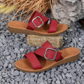 Women's plus size open-toe sandals with metal buckle strap - new summer  collection for cross-border e-commerce
