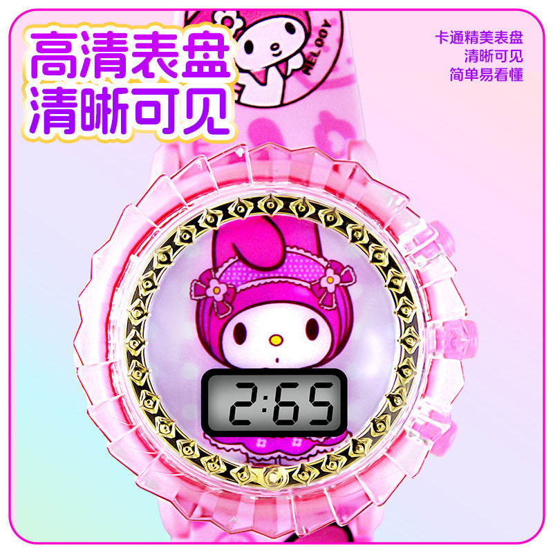 New sanrio colorful light-up children's electronic watch - my melody & hello kitty - perfect gift for kindergarten & elementary school boys & girls