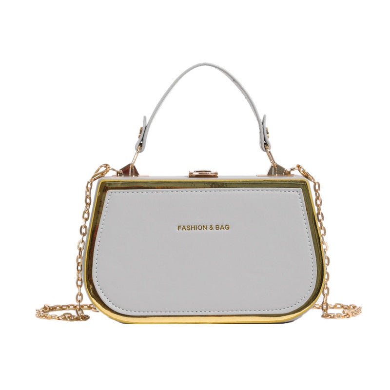 Chain box handbag - trendy, minimalist shoulder bag - candy color crossbody bag - chic & stylish commuter bag - fashionable