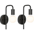 Nordic light luxury u-shaped curved rod wall lamp frosted round glass single head bedside modern bedroom entrance minimalist