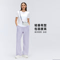 Spring/summer new lightweight quick-dry women's active pants - bubble plaid, loose fit, slimming, versatile casual trousers d26034
