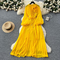 Frenchclassyelegancedress women's heavy industry beading stereo flower strap waist draped large swing pleated long skirt
