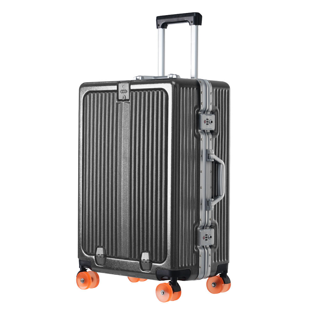 One-click front open aluminum frame 20-inch boarding case, ice skating wheel suitcase, customs lock suitcase 24-inch anti-drop trolley case