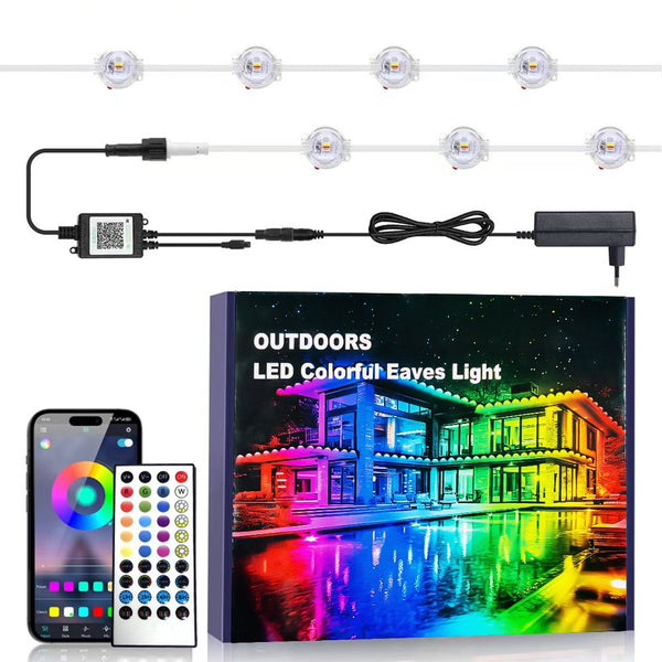 Cross-border eaves light RGB Symphony smart APP waterproof decoration atmosphere light indoor garden light Christmas led light string