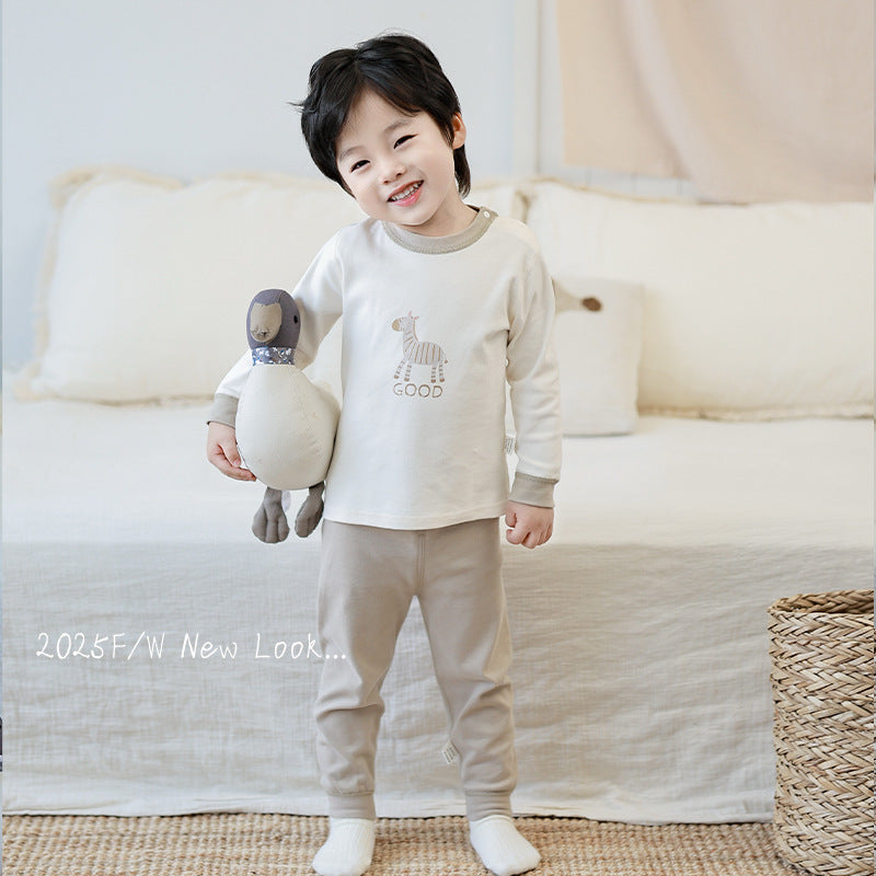 Kidspure cotton autumn winterintimatessuit baby soft boneless heattech autumn clothes and trousers for children and bottom home