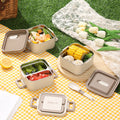 304 stainless steel insulated lunch box - perfect for office workers and students. microwaveable, multi-layer bento box with rice container