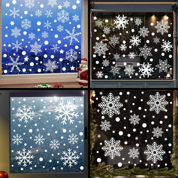 Cross-border Christmas white snowflake window grilles window stickers office glass decoration layout door stickers home static stickers