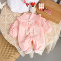 Baby spring autum chinese style outing clothes new newborn long sleeves rompers baby girl long sleeves outing one-piece