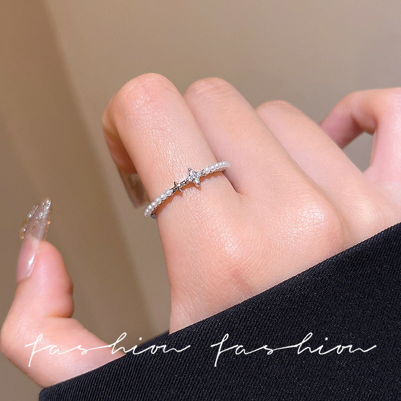 Micro-paved zirconia open ring - women's luxury, unique design, high-end feel, index finger ring, fashionable, minimalist, versatile jewelry accessory